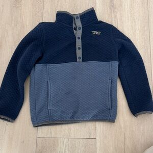 Medium (5-6) L.L. Bean Quilted Navy and Gray Kids Pullover